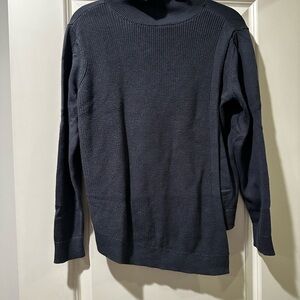 Haven Well Within Cotton Cashmere Blend Mockneck Blue Grey Sweater